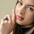 Oversize Oval Silicone Ring with Metal Frame & Stones by Rinfit